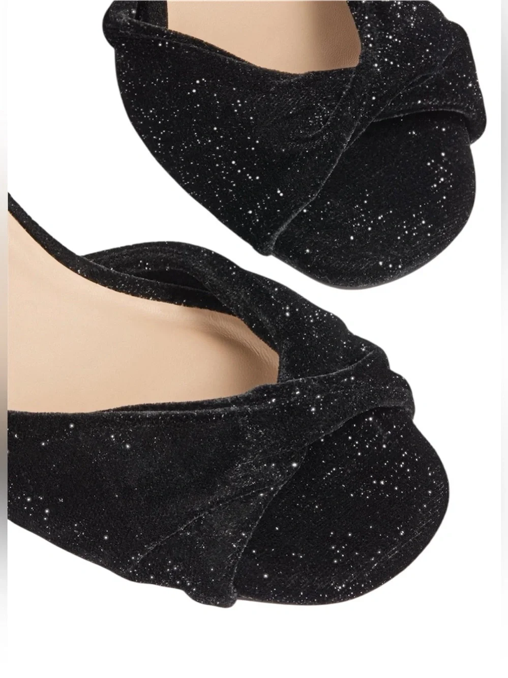 NWOT: LK Bennett Joelle Black Velvet Twist-Front Block Heels, Size EU 38/US 7